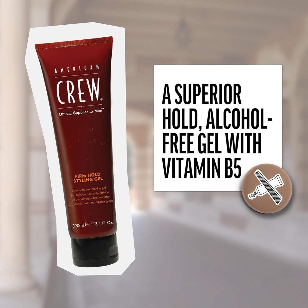 American Crew Men's Hair Gel, Firm Hold, Non-Flaking Styling Gel, 33.8 Fl Oz