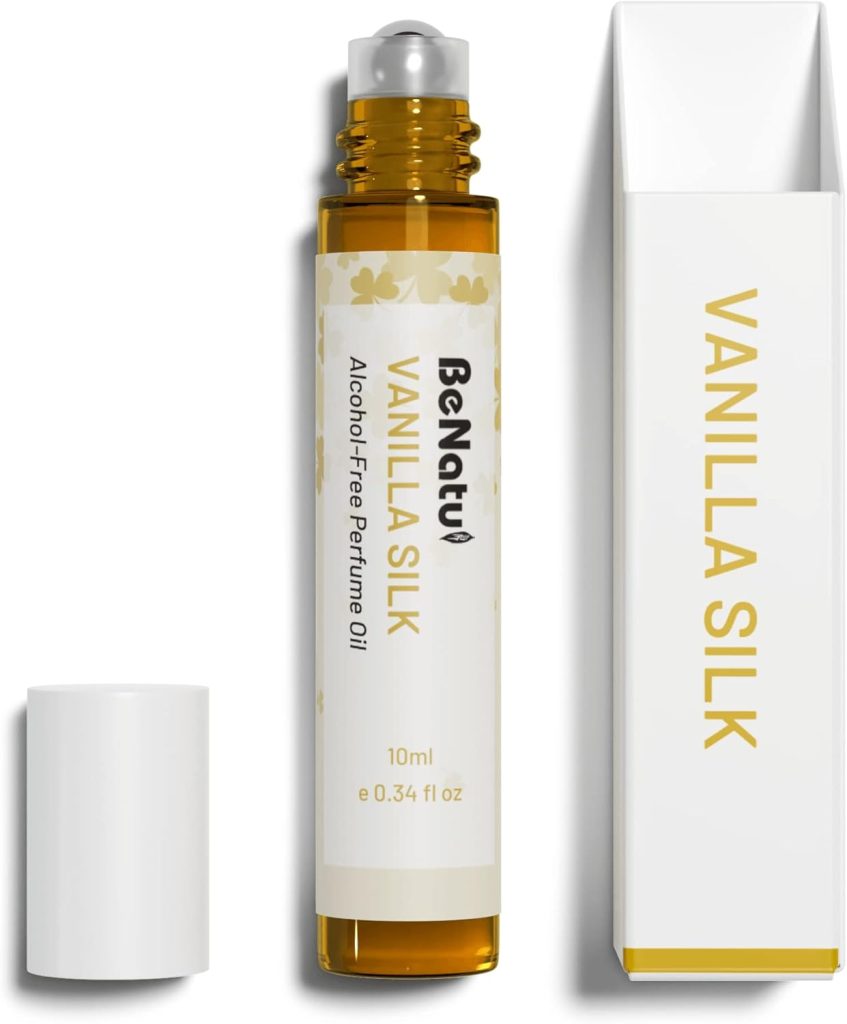 benatu Vanilla Essential Oil Roll On Perfume for Women, Alcohol Free Eau De Parfum, Travel Size Concentrated Long Lasting Aromatherapy Body Fragrance 10ml